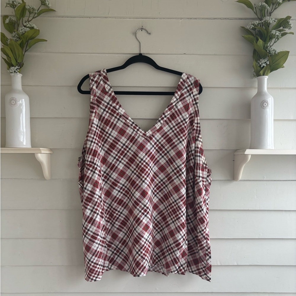 Torrid Challis Tank Ocean Sunset Plaid Women’s Size 4X NWT